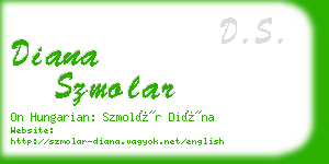 diana szmolar business card